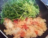 豆苗・明太子の焼飯と海苔簡単スープ♪作り方3写真