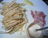 じつは・えのき♪　ＤＥカルボナーラ風作り方1写真