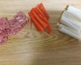長芋と豚肉の味噌炒め作り方1写真