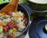 ストウブでベーコンと菜の花のおこわ作り方5写真