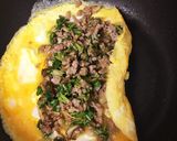 大根菜とひき肉オムレツ【家庭菜園 葉大根作り方6写真