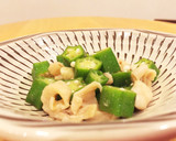 簡単！節約！鶏皮とオクラの梅醤油和え作り方5写真