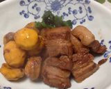 ほっくり〜 栗と豚バラ肉の煮物作り方5写真