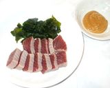 まぐろ刺身の湯引き♪刺身のアレンジ酢味噌作り方6写真