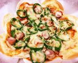 餃子の皮でマルゲリータ風ピザ作り方4写真