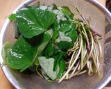 さつまいもの葉っぱ炒め煮作り方1写真