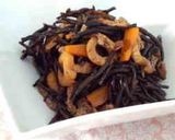 リメイク!ひじきの煮物と明太子のパスタ作り方1写真