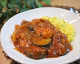 目玉焼きのっけ！茄子とひき肉のカレー作り方8写真