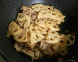 蓮根と豚肉のポン酢炒め作り方5写真