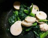 ほうれん草魚肉ソーセージ♥シャンタン炒め作り方2写真