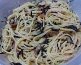リメイク!ひじきの煮物と明太子のパスタ作り方5写真
