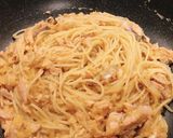 秋鮭と柿のレモンバターソース パスタ作り方5写真