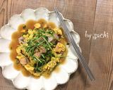 レンジで簡単！豆苗とベーコンの玉子炒め作り方8写真