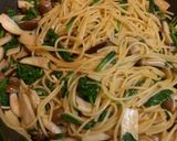ダシダでパスタ！きのこと法蓮草の温玉乗せ作り方3写真