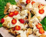 CHIZZA風☆鶏もも唐揚げの生ハムピザ作り方9写真