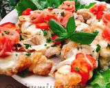 CHIZZA風☆鶏もも唐揚げの生ハムピザ作り方10写真