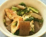 大根の葉（青菜でも）と竹輪の卵とじ作り方7写真