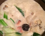 あご出汁で簡単コク旨！鮭の豆乳クリーム鍋作り方4写真