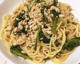 小松菜と挽肉の和風パスタ作り方5写真