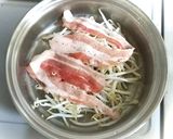 モヤシの豚バラのっけ蒸し作り方1写真