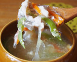 豚とたっぷり野菜のとろぉ～り卵スープ作り方4写真