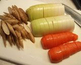 圧力鍋で簡単♪鶏むねと根菜の生姜味噌煮作り方4写真