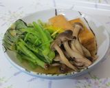 どうし菜と厚揚げの炊き合せ：道の駅どうし作り方6写真