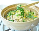 豆苗ともやしのごまみそ鍋作り方7写真