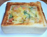 在り合わせで野菜炒めのチーズトースト作り方4写真