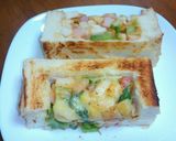 在り合わせで野菜炒めのチーズトースト作り方5写真