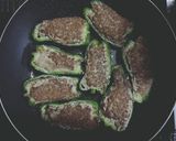 パン粉抜きで簡単ふつうのピーマンの肉詰め作り方6写真