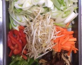 ダシダ旨みごはんと野菜炒め焼肉丼作り方1写真