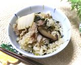 豆苗入り中華風炊き込みご飯作り方7写真