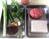 豆腐と挽肉の炒め煮広東風作り方1写真