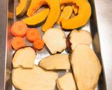 焼き野菜と彩りご飯の゛わける゛シチュー作り方1写真