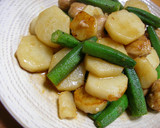 鶏団子と長芋とオクラの照焼き作り方8写真
