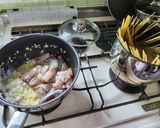 スルメイカとえびのアンチョビペペロンチーノ作り方5写真
