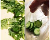 パクチーとチキンのもりもりサラダ作り方1写真