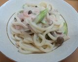 簡単、うどんカルボナーラ作り方4写真
