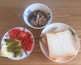 簡単☆サバサンドで朝ごはん♫作り方1写真