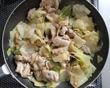 材料2つ☆豚こまキャベツ胡麻だれ炒め。作り方6写真