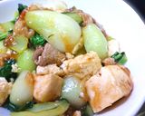 お父さんの青梗菜で肉豆腐作り方4写真