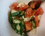 お父さんのオクラとトマトと豆腐のサラダ作り方4写真