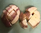 サツマイモとカラマンシーのさわやか煮作り方1写真