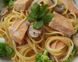 秋鮭のクリームパスタ作り方9写真