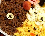 そぼろでリラックマお弁当♫作り方1写真