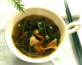 豆苗と豚肉のスープ作り方4写真