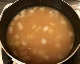 じゃがいもと玉ねぎの辛味噌汁作り方3写真