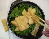 水菜と油揚げの蒸し鍋♪水を加えない簡単鍋作り方6写真