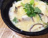 調味料１つ！あごだしつゆでたまご雑炊☆作り方4写真